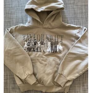 TAYLOR SWIFT 100% Cotton Official Merch Beige TTPD Hoodie Sweater Taupe S